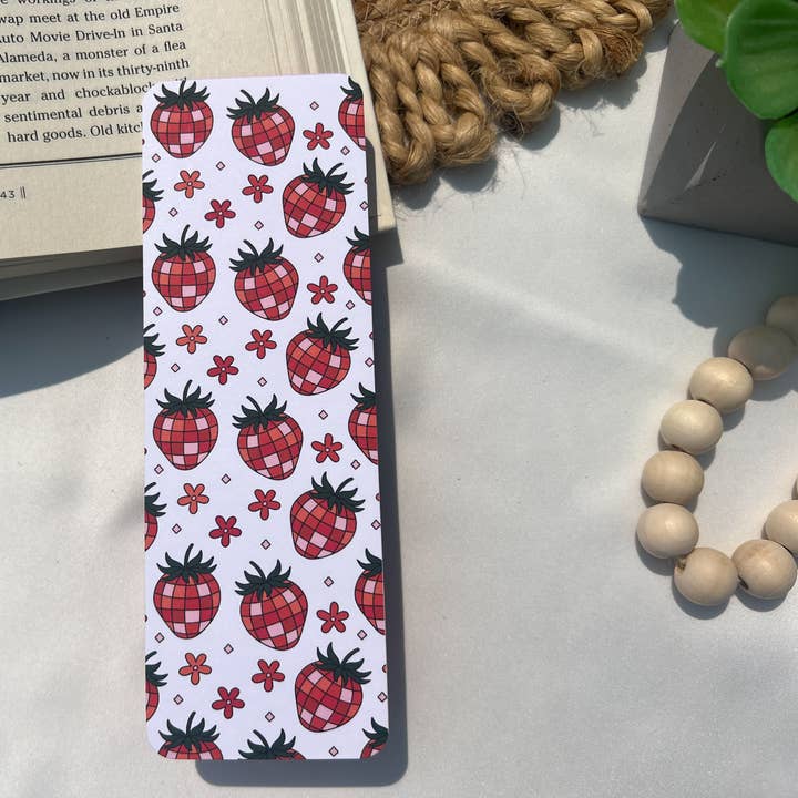 Cardstock Bookmark, Disco Strawberry, Wholesale Bookmark for wholesale by See You Tomorrow Shop