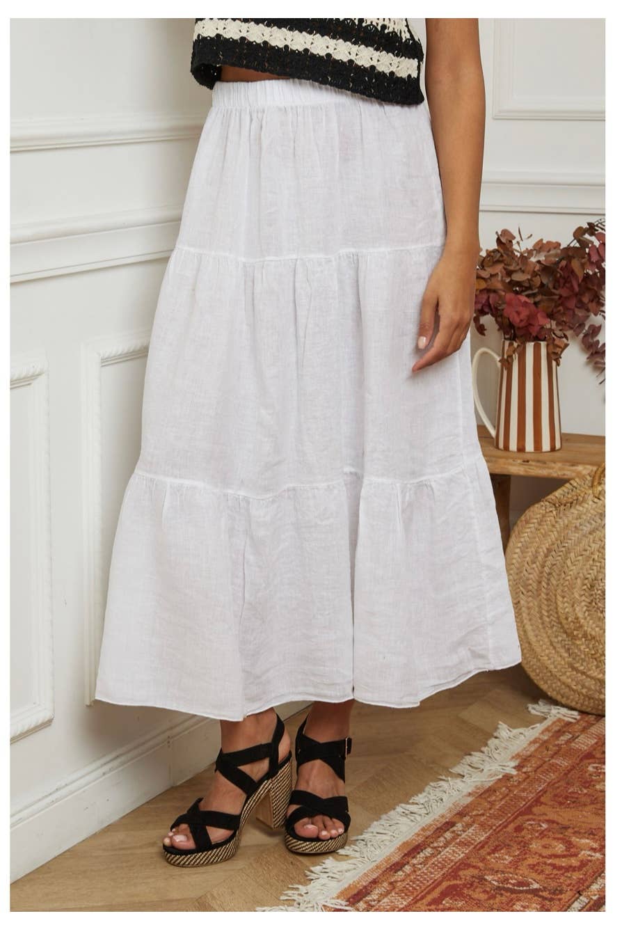 LÉA & LUC - Wholesale Skirt - Women's - 100% Linen Skirt REF. 834818