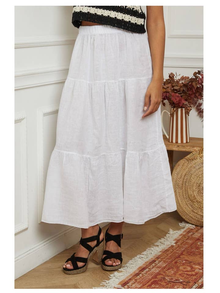 LÉA & LUC - Wholesale Skirt - Women's - 100% Linen Skirt REF. 834818