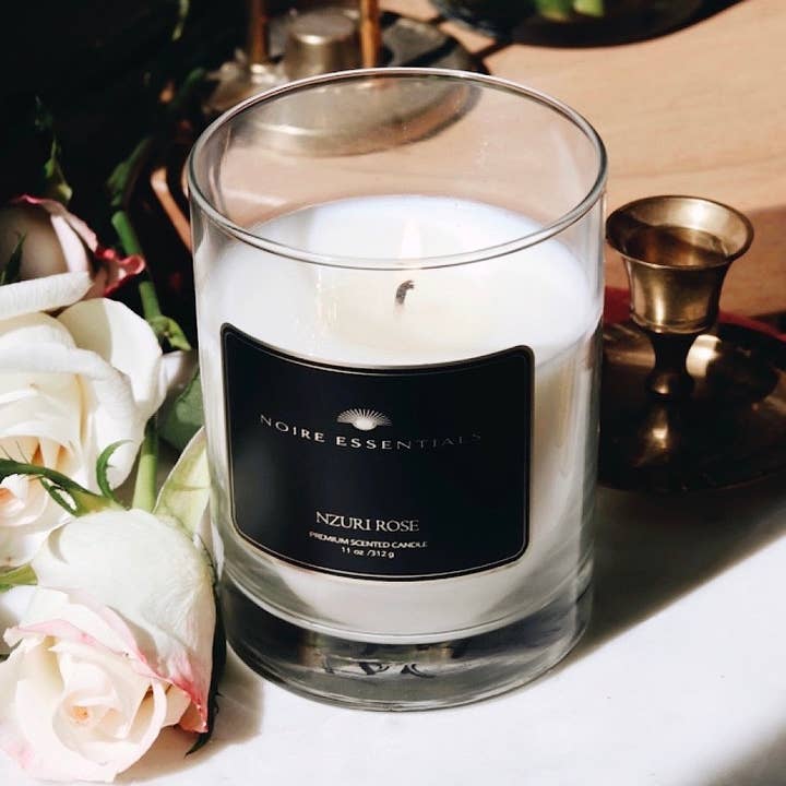 Nzuri Rose Scented Candle - 11oz for wholesale by Noire Essentials Candle Co