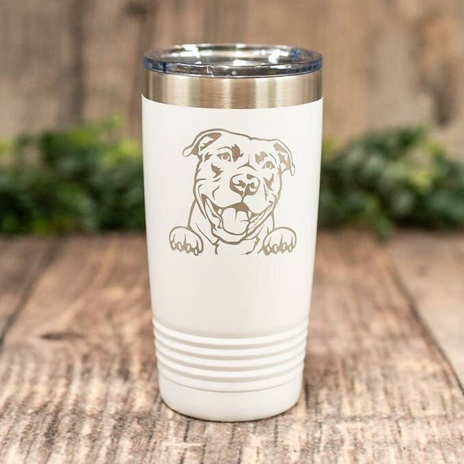 Personalized Pit Bull - Engraved Steel Pit Bull Tumbler for wholesale by 3C Etching