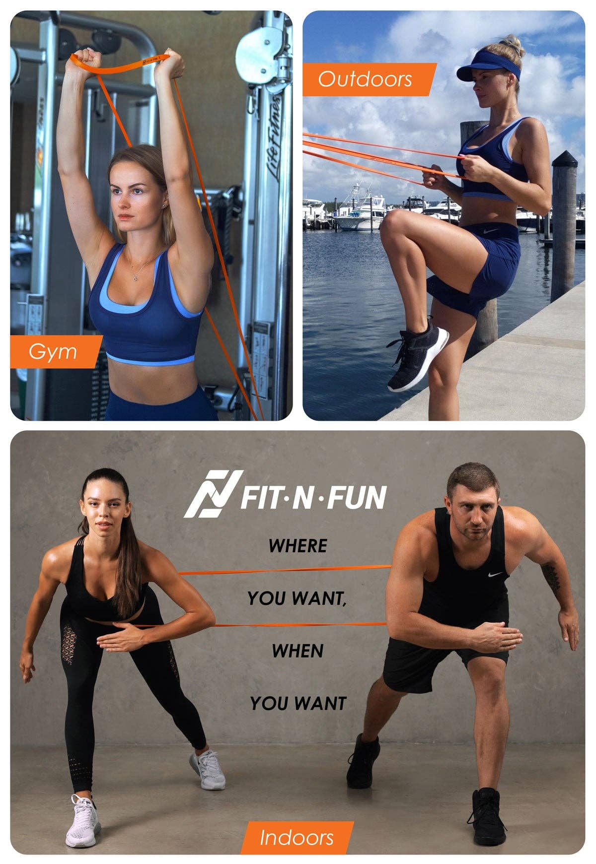 Fit N Fun – wholesale Fitness equipment – Fit-N-Fun Home Workout Resistance Bands Set of 5 With Free Door Anchor4