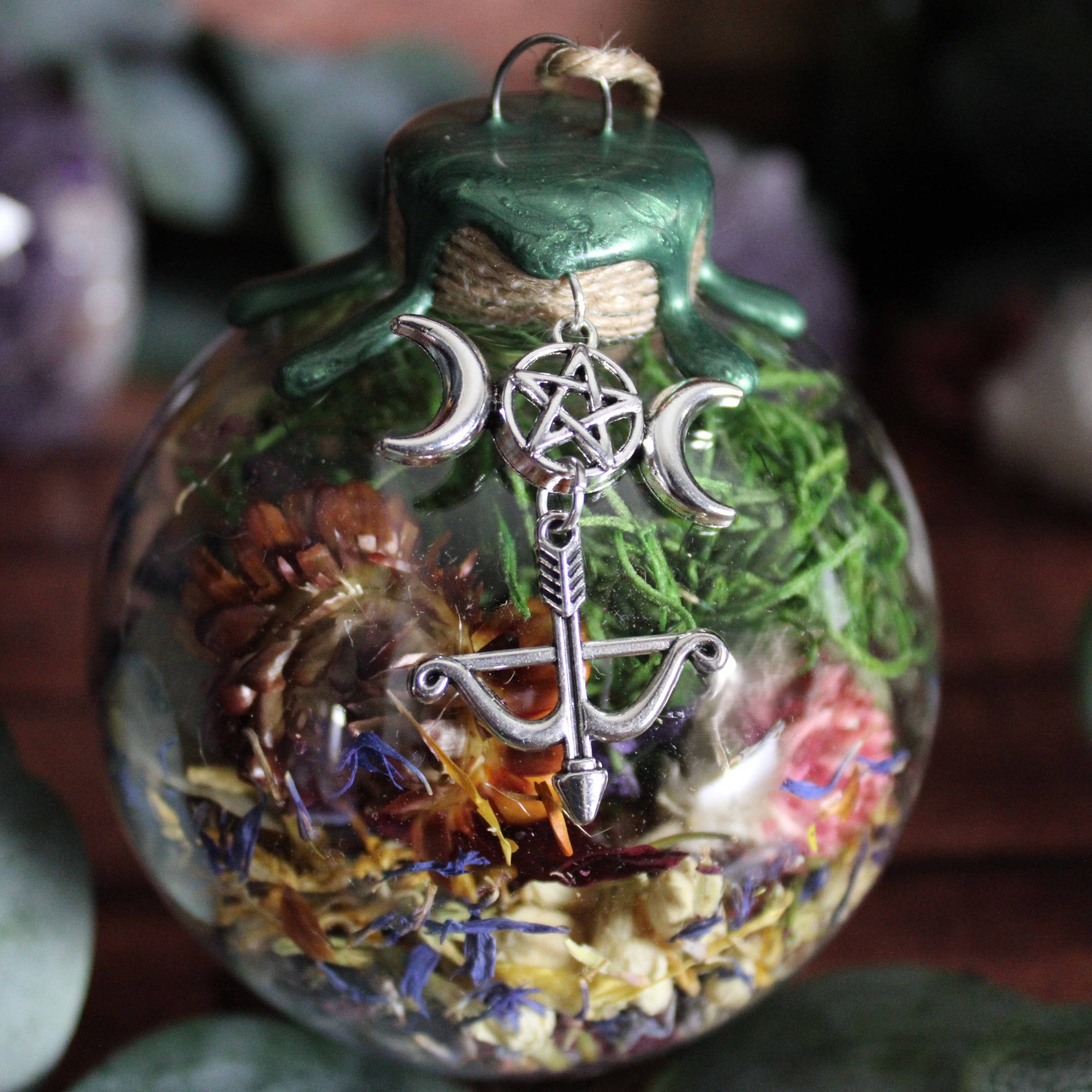 Moondust and Raven – wholesale Amulet – Artemis Goddess Witch Ball, Devotional Ornament, Altar Decor4
