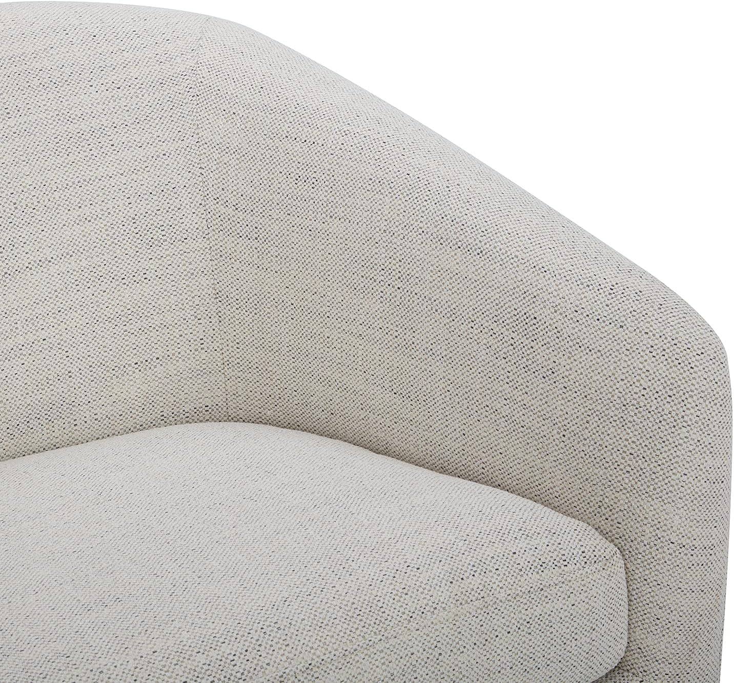 Ivory Swivel Barrel Chair With Plush Foam Back Cushion for wholesale on Faire7