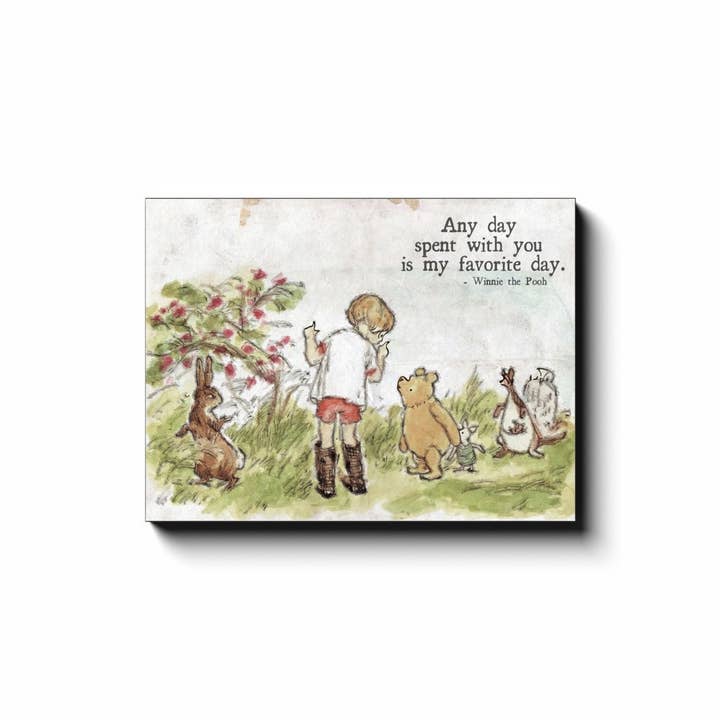 Olive Branch Farmhouse - Wholesale Art Print - Christopher Robin & Winnie The Pooh Quote Canvas Art