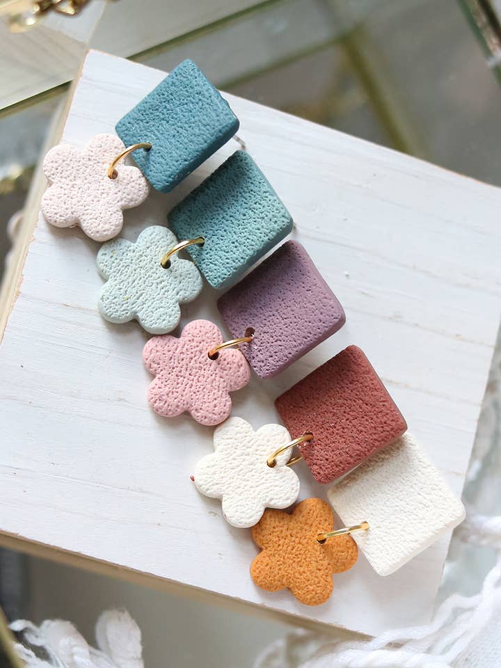 Petal Pusher Polymer Clay Earrings | Choose Your Colours for wholesale by Petal & Posy