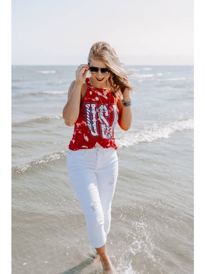 Southern Bliss Co. - Wholesale Tank Top - Women's - USA Bomba Red Tank
