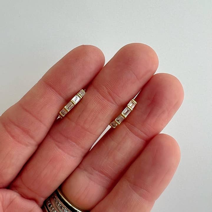 Jeny Baker Designs - Wholesale Huggie Earrings - Shay Huggies, clear