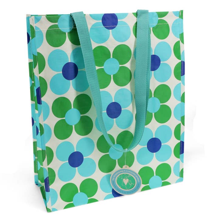 Shopping Bag - Blue And Green Daisy for wholesale by Rex B2B - UK