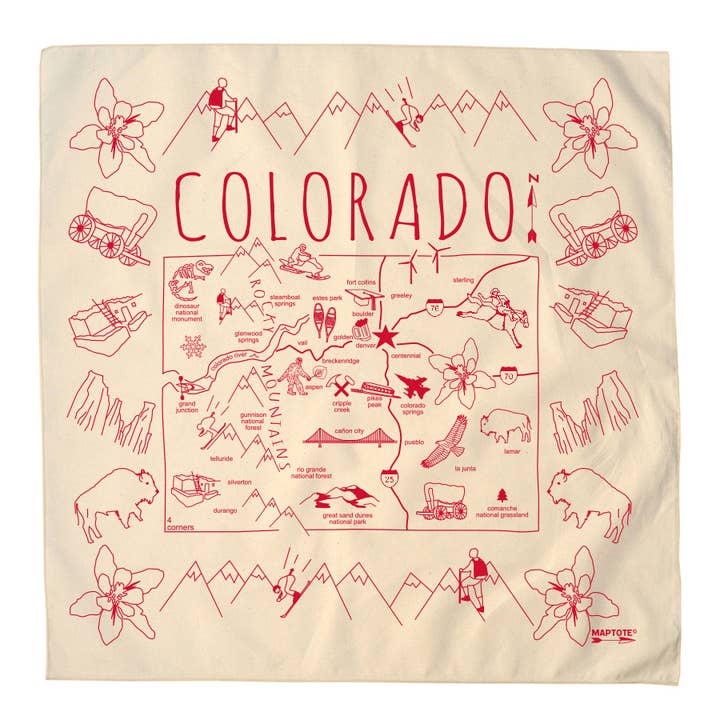 Maptote - Wholesale Bandana - Unisex - Colorado Bandana