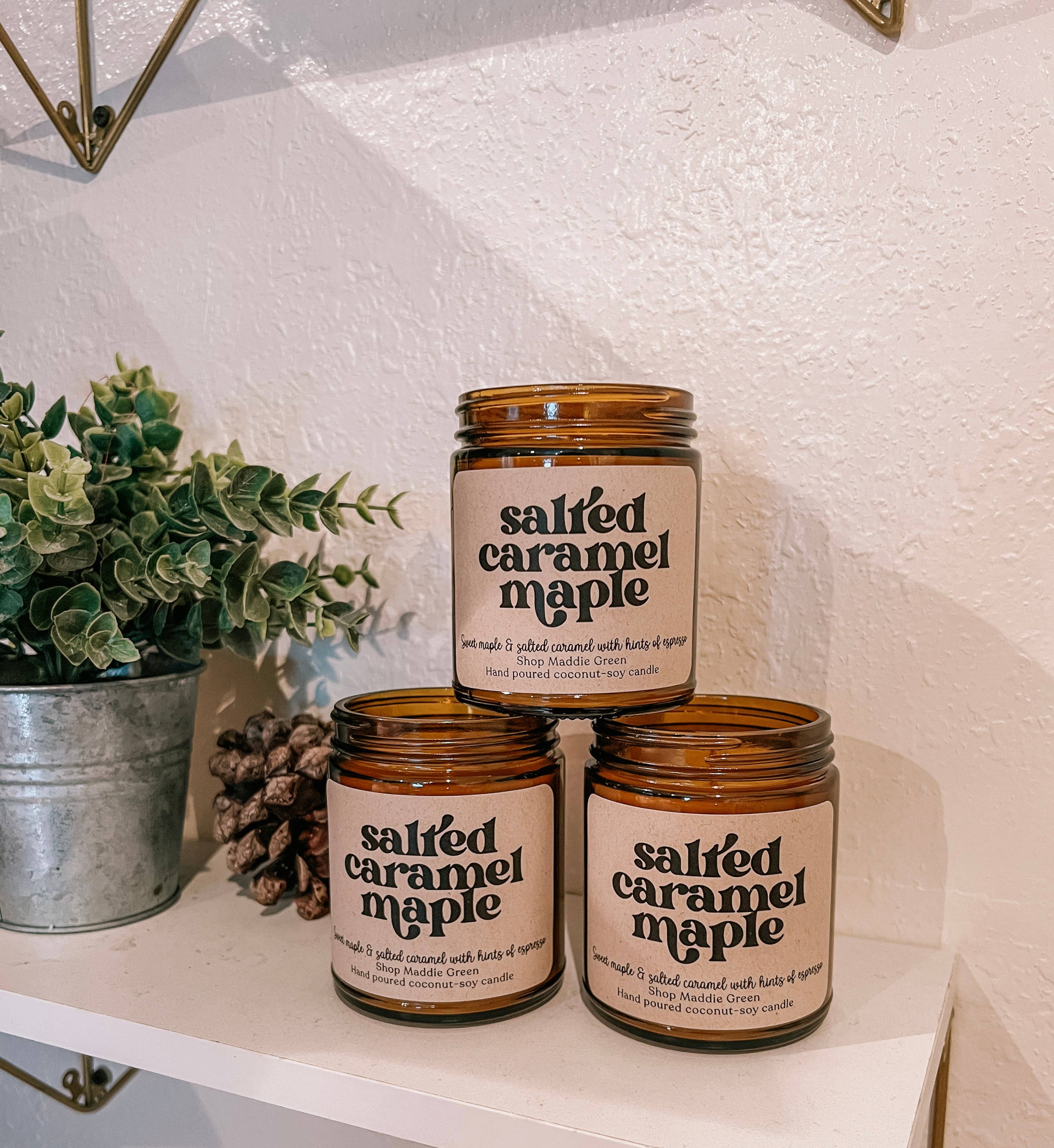 Poppy Rose Candle Co. - Venta al por mayor Velas en tarros - *MENSAJE ANTES DE REALIZAR EL PEDIDO* Velas personalizadas. Tarro ámbar de 8 oz8