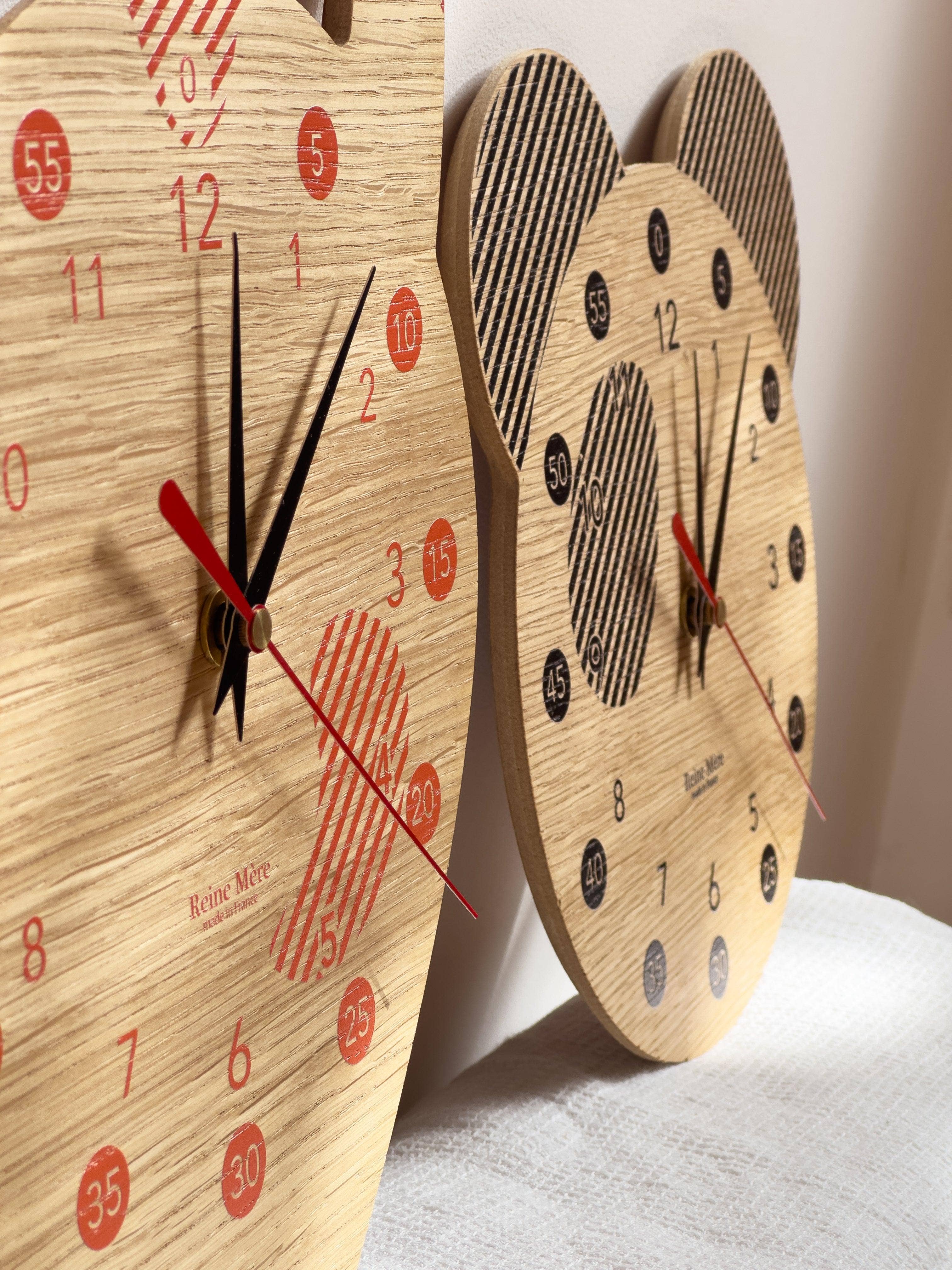 Reine Mère – Großhandel Wanduhr – Kinder & Baby – Panda - Lernuhr aus mitteldichter Faserplatte mit Eichenfurnier2