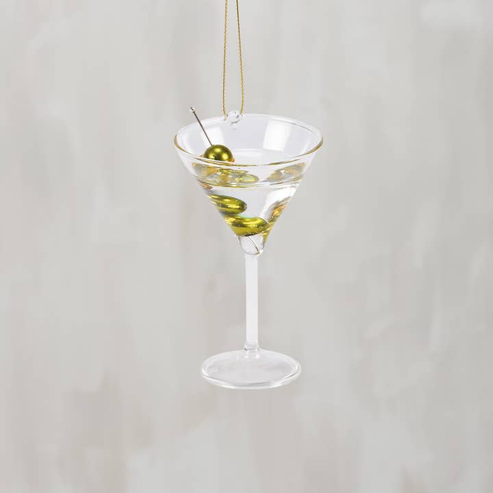 Glass Olive Martini Ornament for wholesale by Primitives by Kathy