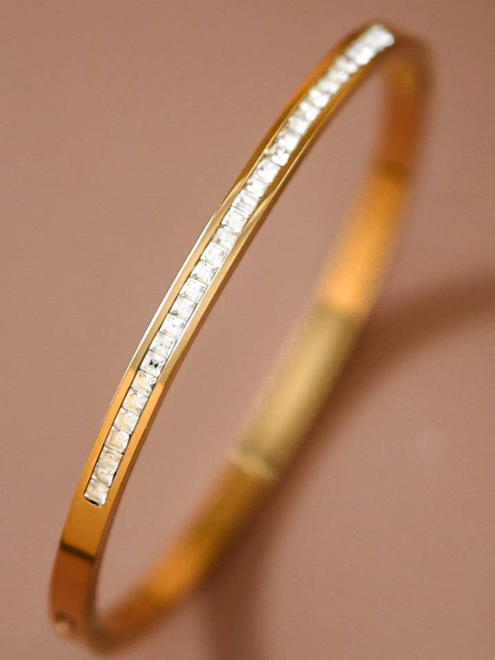 18K guldpläterat vattentätt armband i rostfritt stål - 7039 för wholesale av Mia Accessories