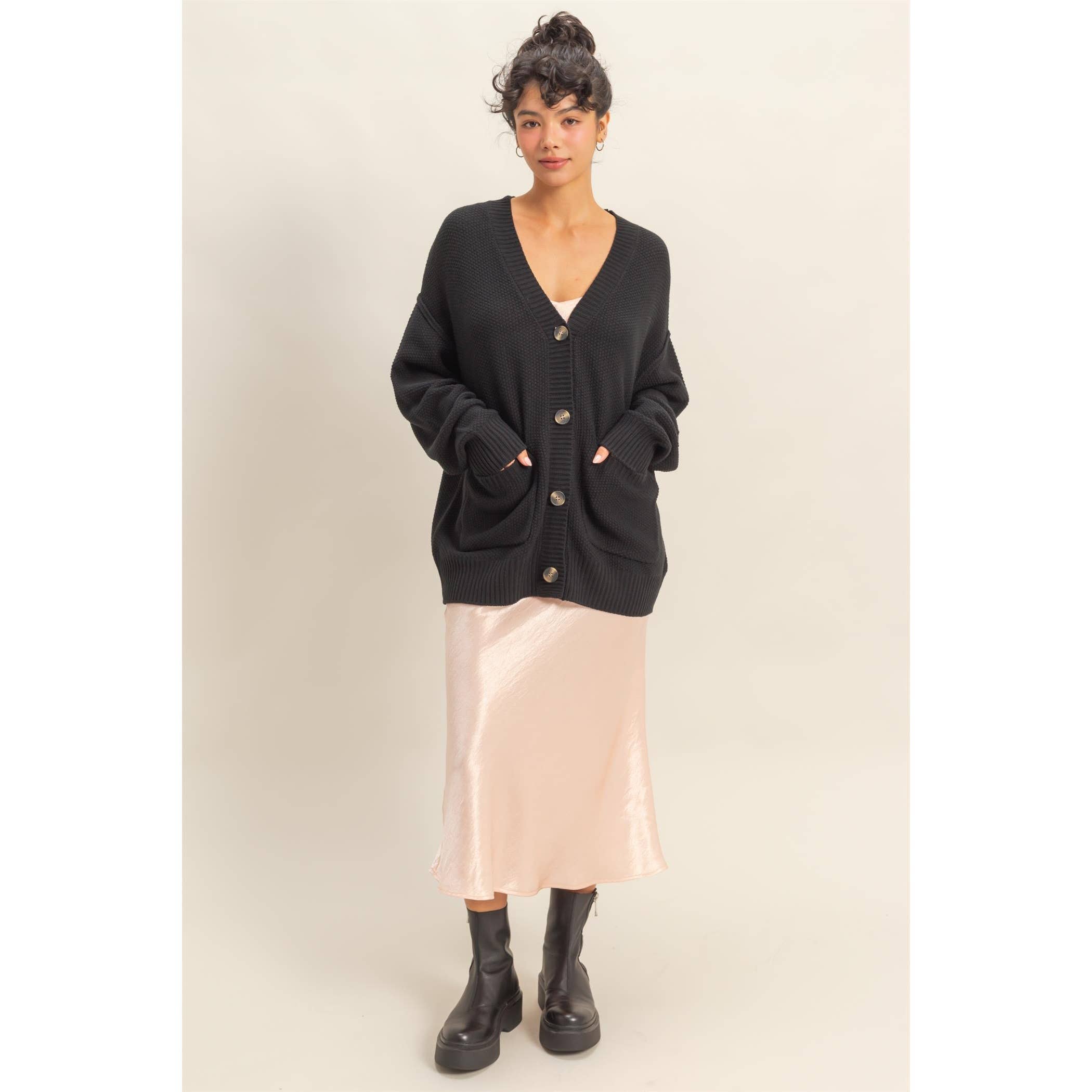 Double Zero - Vendita all'ingrosso Cardigan - Donna - Cardigan oversize con bottoni "Charm Them All"8