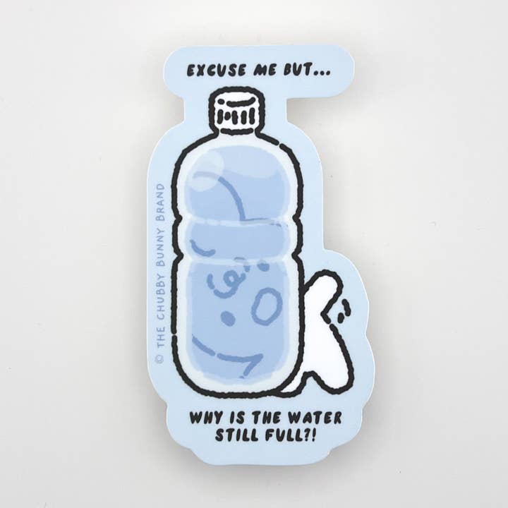 Drink More Water Vinyl Sticker for wholesale by The Chubby Bunny Brand
