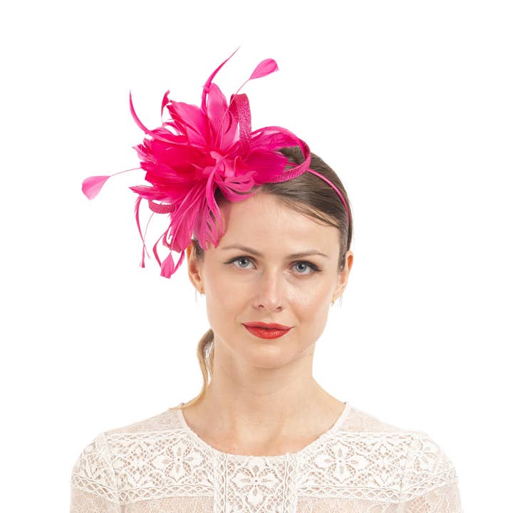 Veer Bloem Sinamay Fascinator | 5940H voor wholesale door KaKyCo