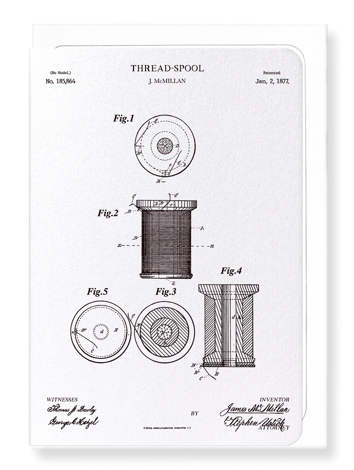 Ezen Trade – wholesale Everyday greeting card – PATENT OF THREAD SPOOL (1877): Greeting Card0