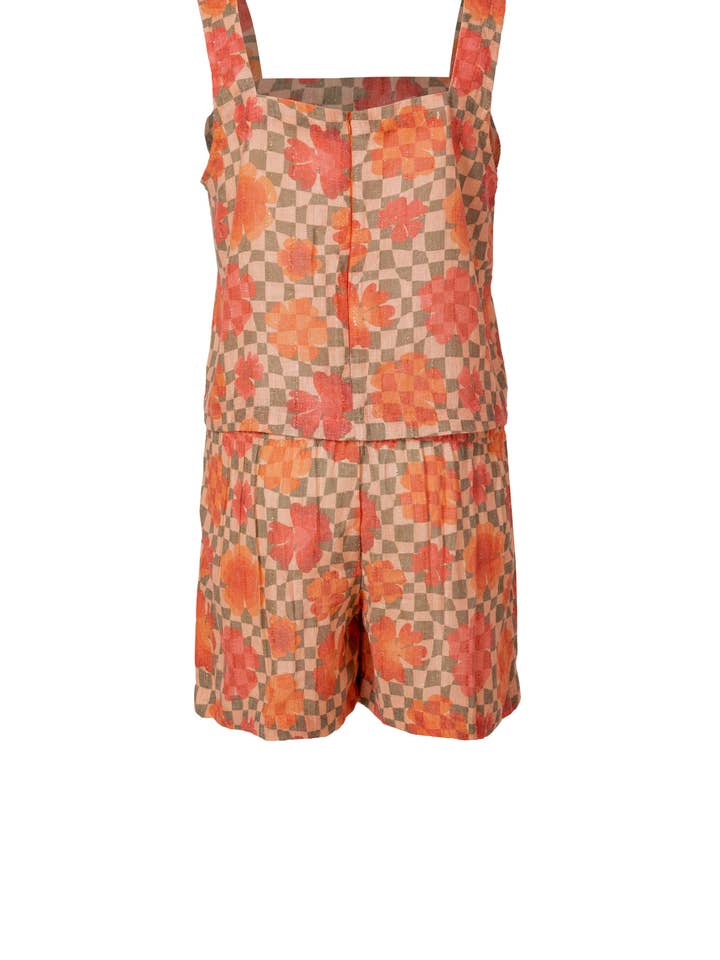 Ariastop.com corporation - Wholesale Lounge Set - Women's - Orange Cotton Jute Floral Co-Ord Set for Women3