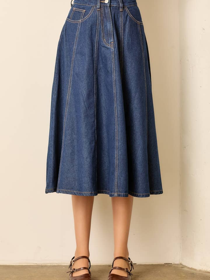 JUPE LONGUE EN JEAN pour la vente par Polagram by Wellmade USA