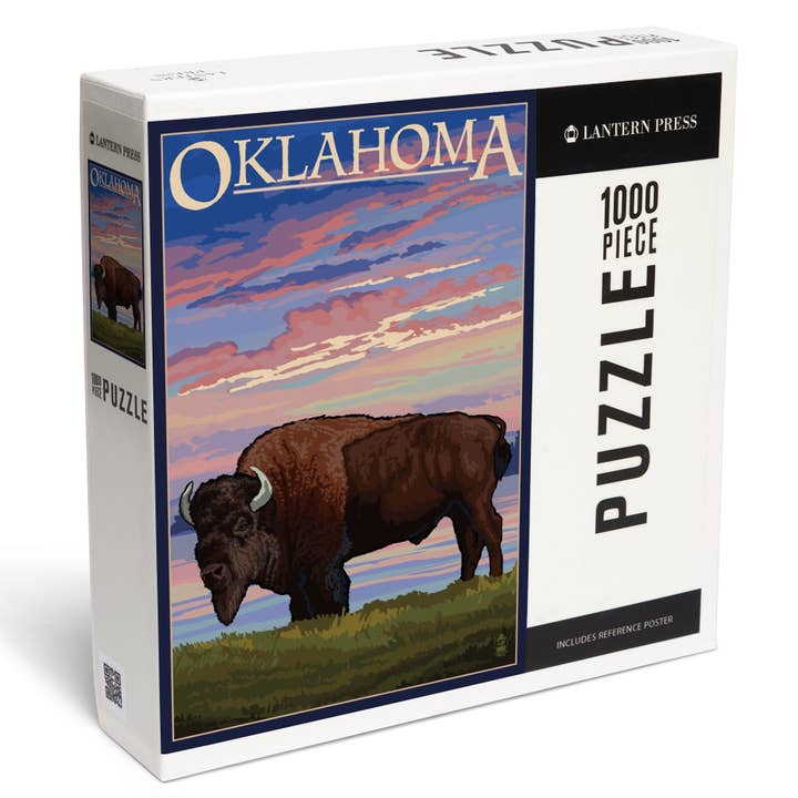 ROMPECABEZAS DE 1000 PIEZAS Oklahoma, Buffalo y Sunset para venta al por mayor de Lantern Press