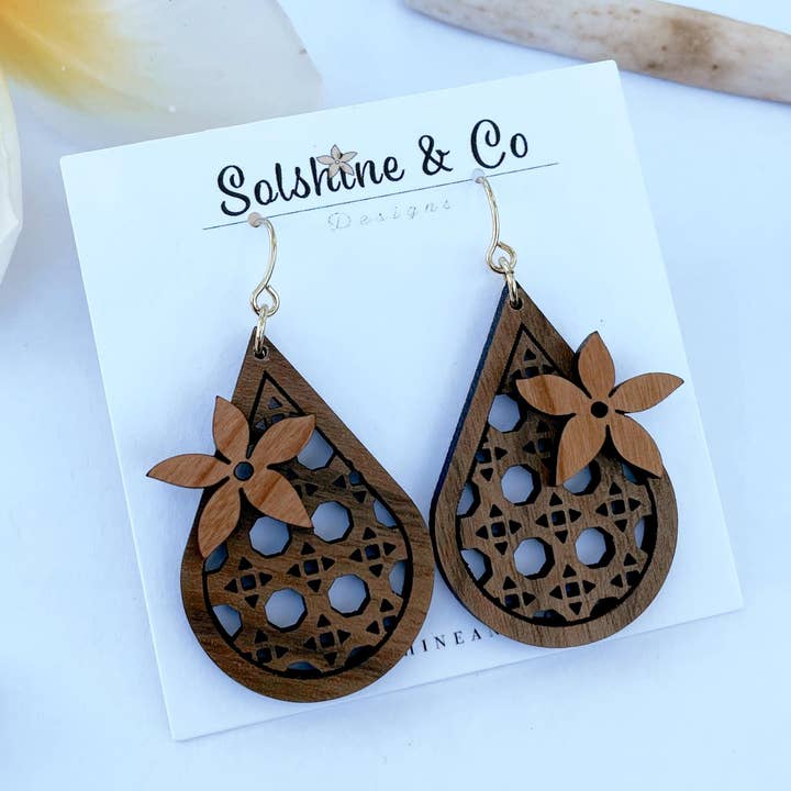 Gocce di canna di noce con legno duro Pua per la vendita all'ingrosso da parte di Solshine and Co