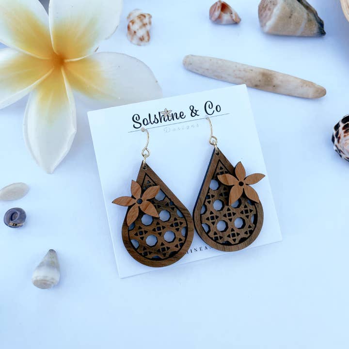 Walnut Cane Drops With Hardwood Pua for wholesale by Solshine and Co