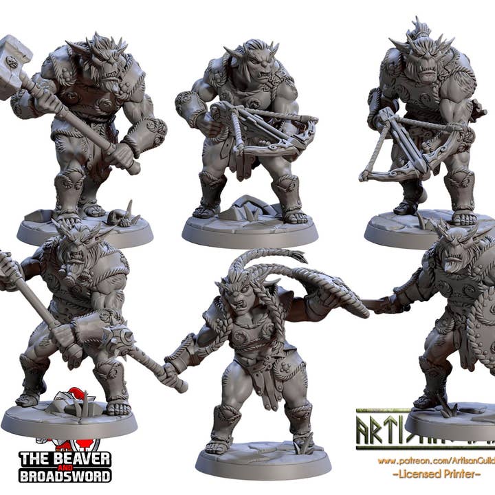 Greatgoblin Warriors Mini set - Artisan Guild, DnD | Male | Female | Fighter, Barbarian, Hobgoblin, Pathfinder | Orc | Wargaming for wholesale by The Beaver and Broadsword