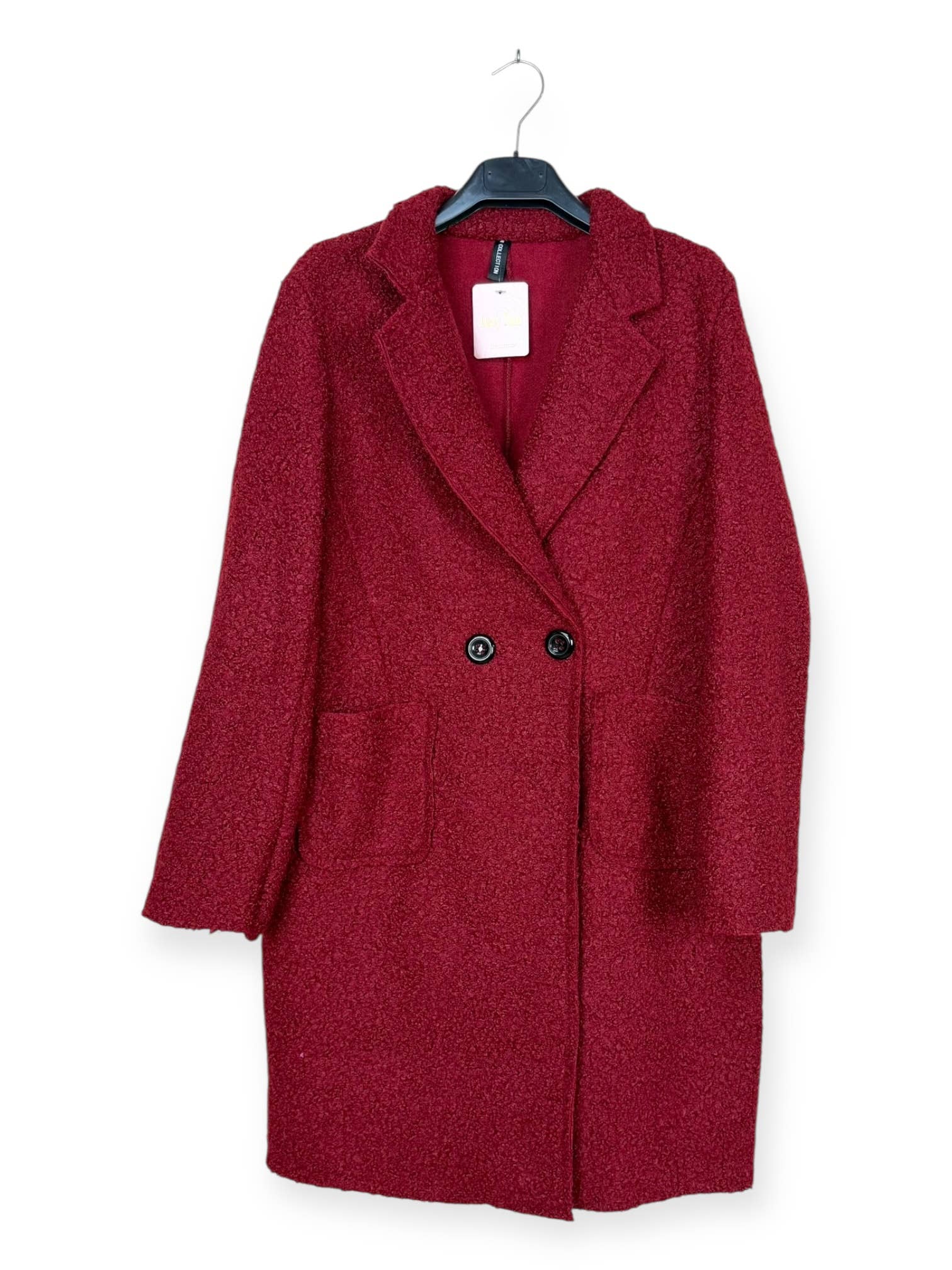 Lucky Nana – Großhandel Mantel - Damen – AH 2083 - Zweiknopf-Mantel aus Bouclé20