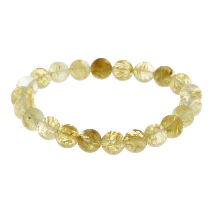 Pulsera de perlas de citrino natural de 8 mm para venta al por mayor de Artisans de Madagascar
