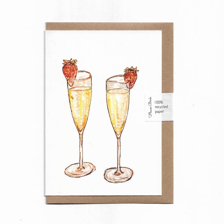 A6 100% Recycled "Fizz" Greeting Card for wholesale by Flower Brick