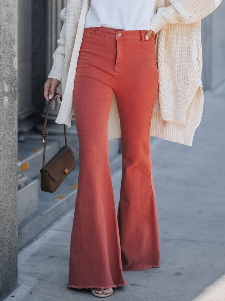 Washed High Rise Flare Jeans for wholesale by Lavender J