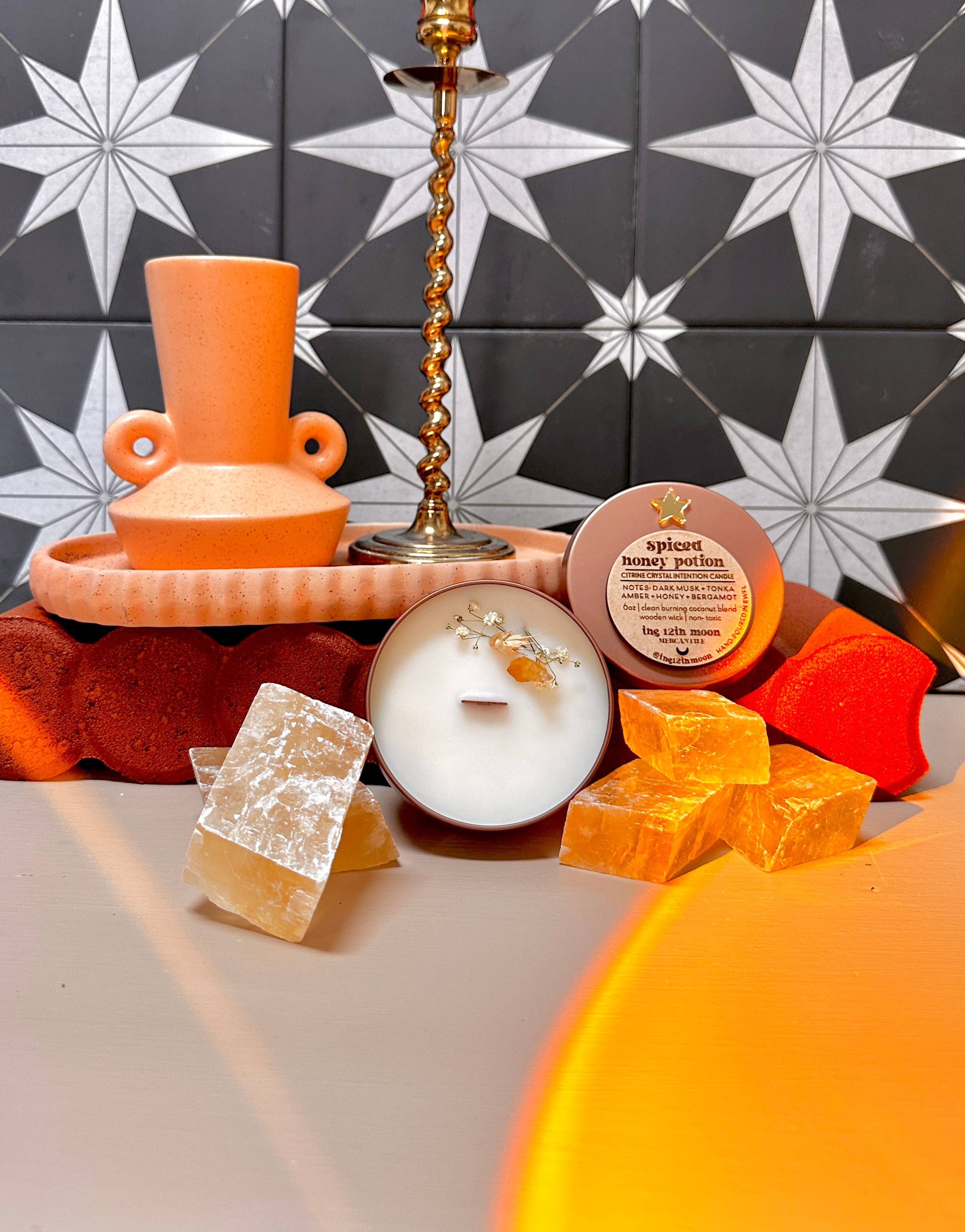 The 12th Moon - Wholesale Jar/Filled Candle - SPICED HONEY POTION Wax Candle - Aromatherapy - Home Decor1