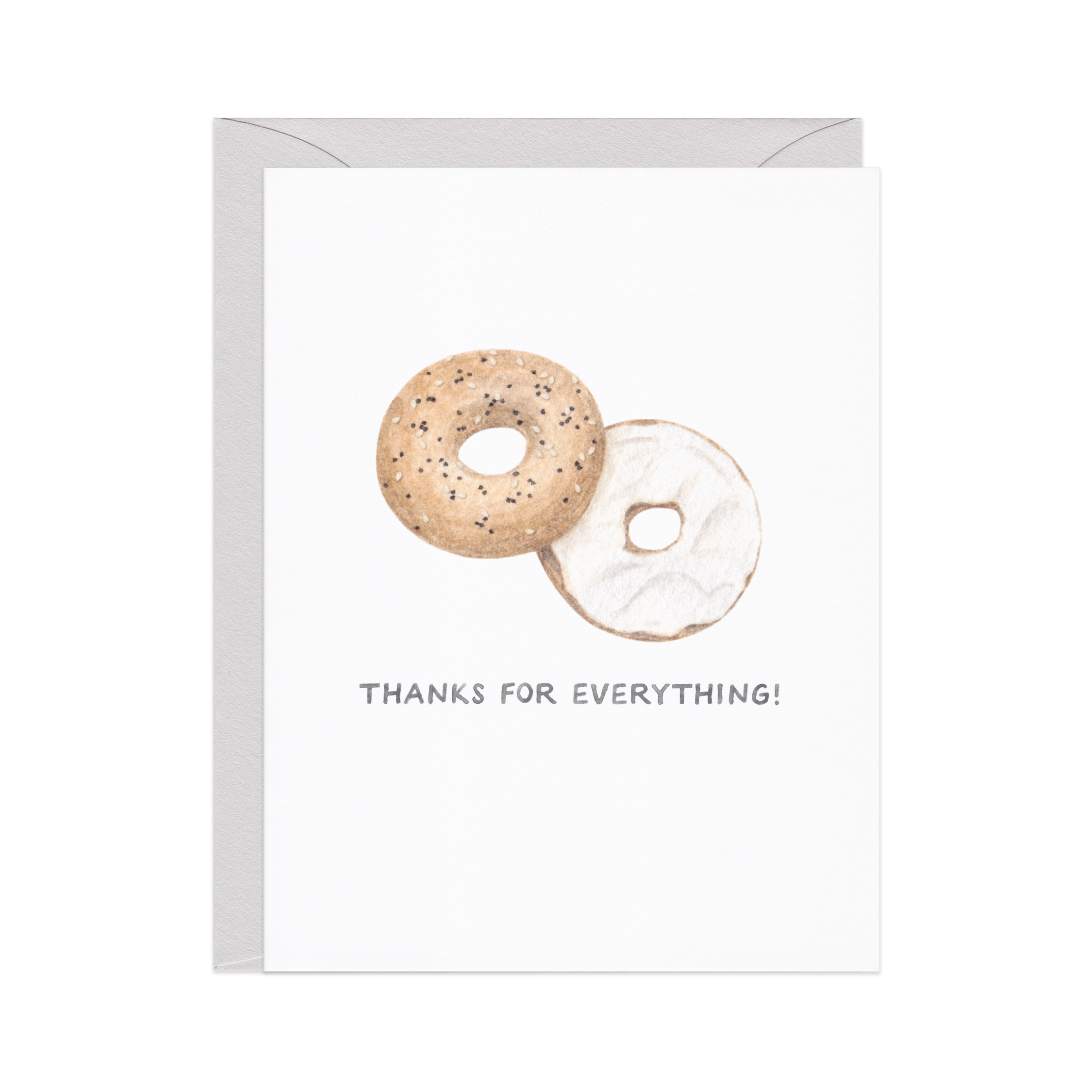 Amy Zhang - Wholesale Thank You Card - Everything Bagel — Food Pun Thank You Card1