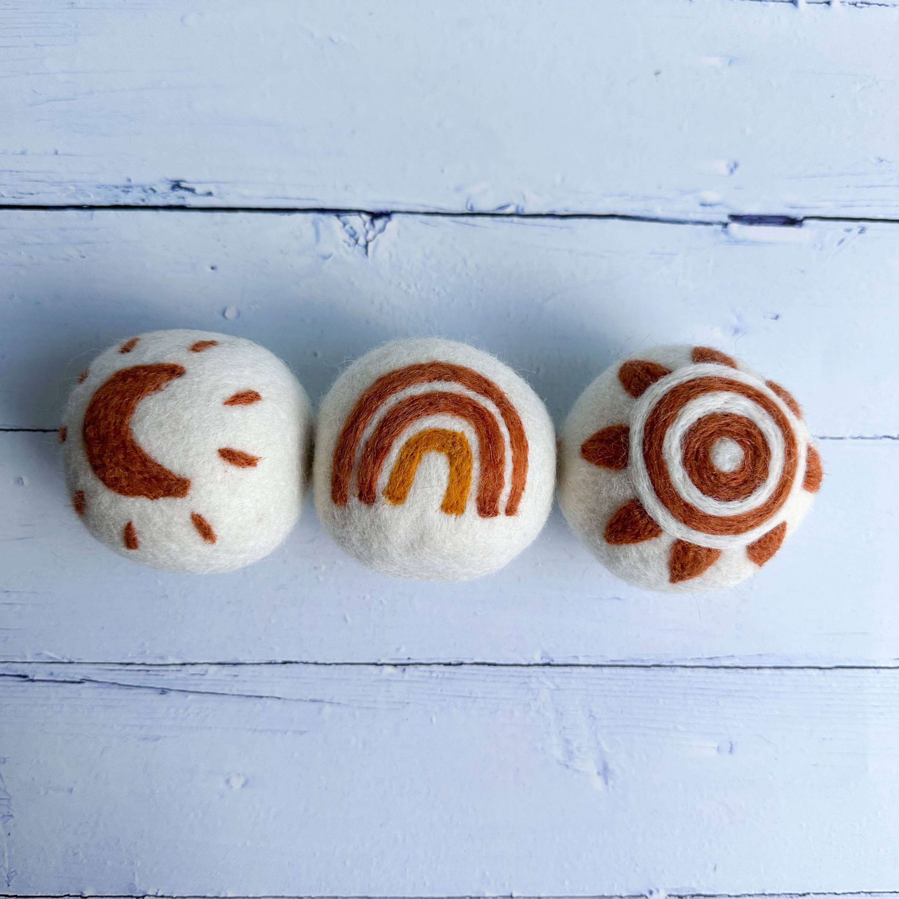 Sewing Seeds Play - Vendita all'ingrosso Palla per asciugatrice - Palline Asciugatrici in Feltro Boho Skies - Set di 31