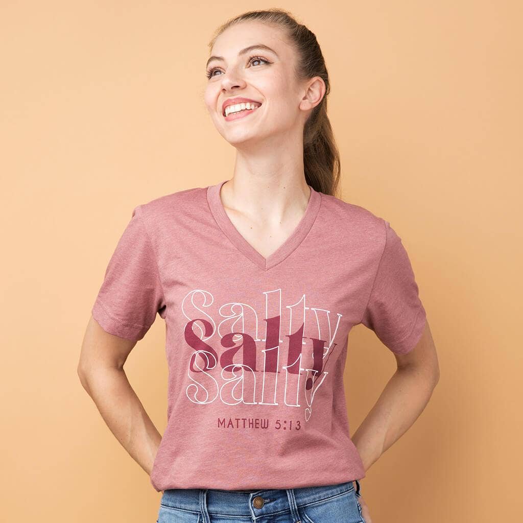 Corinthian's Corner - Wholesale Screen Printed T-Shirt - Women's - Salty V-Neck1