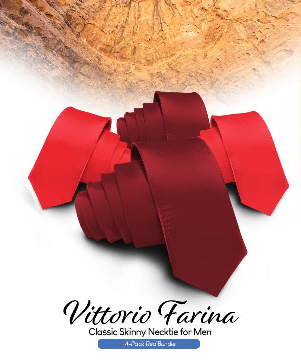 Dubal Brothers - Vente Cravate – homme - Cravate fine unie (4 paquets) par Vittorio Farina8