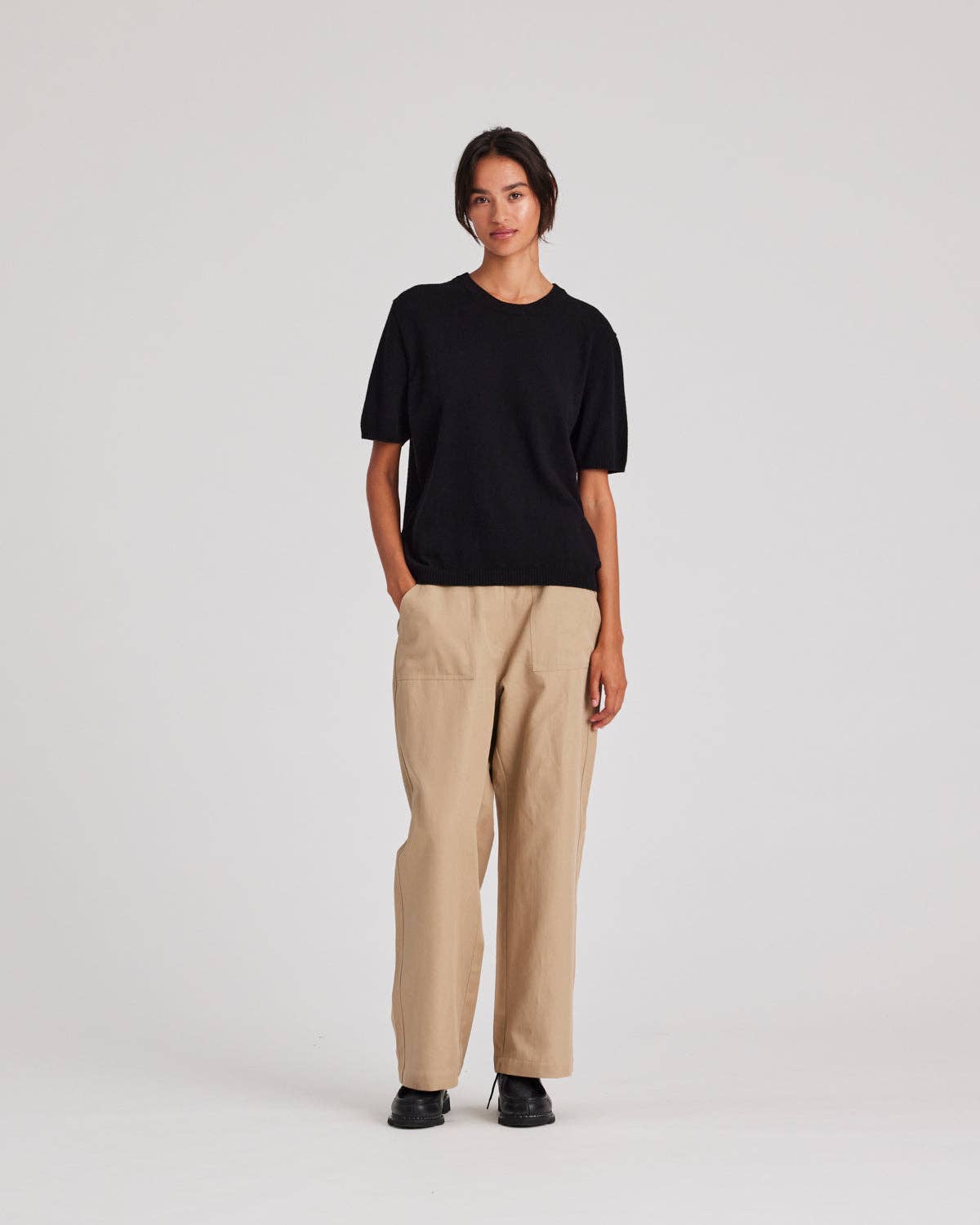 gai-lisva - Vente T-shirt – femme - T-shirt en cachemire Ellia - Noir3