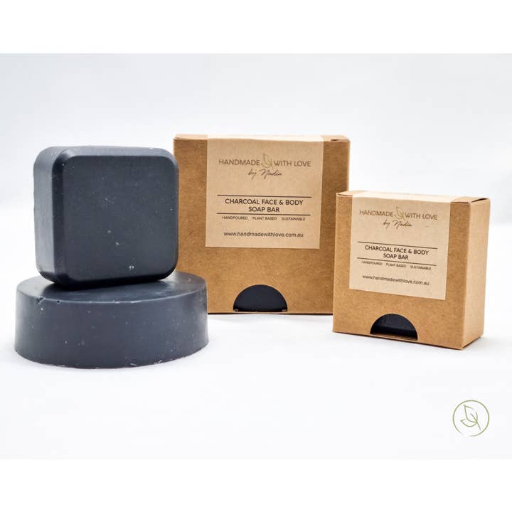 Handmade with Love by Nadia - Wholesale Bar Soap - Charcoal Face and Body Bar