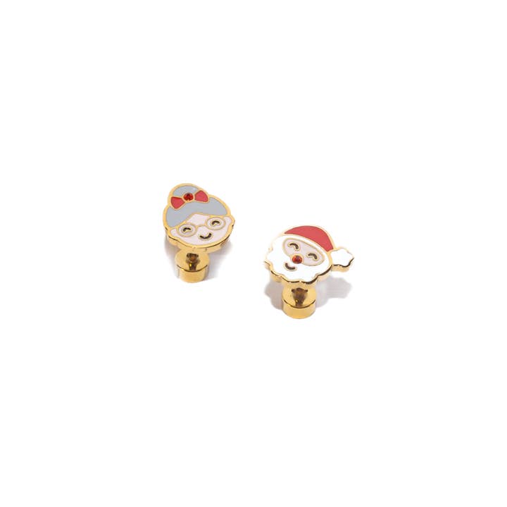 Santa & Mrs. Clause Enamel Screwbacks for wholesale by Adorn512
