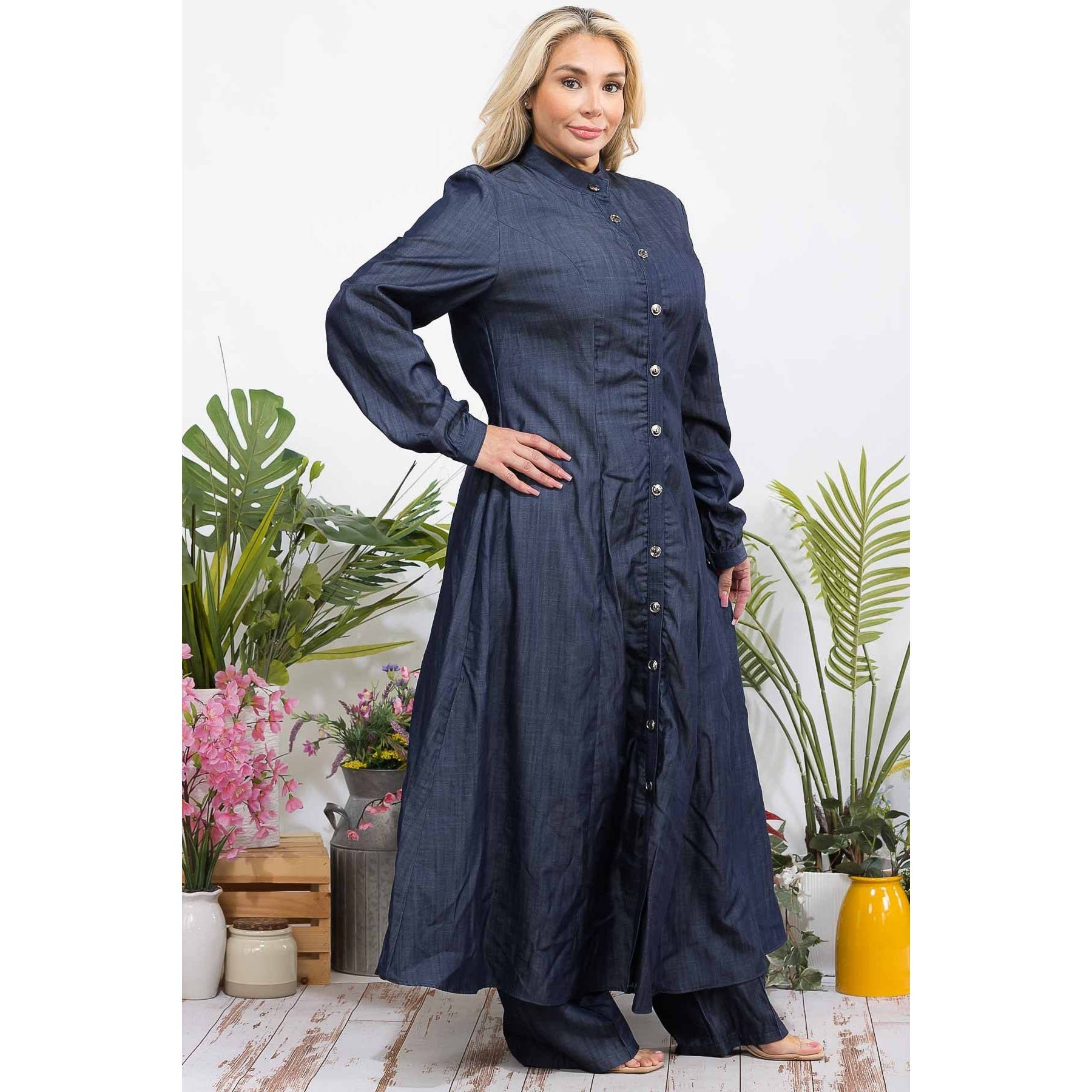 Plus Size Denim Two Pc Set for wholesale on Faire4