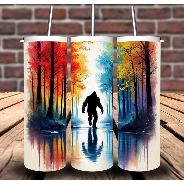 Bigfoot Sasquatch Sublimation Tumbler 20oz 30oz for wholesale by Sweet Tees