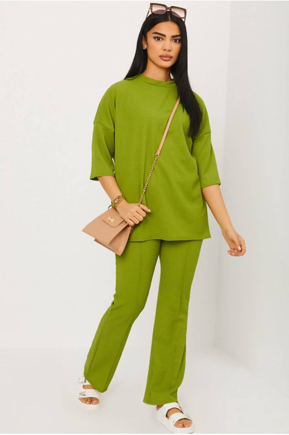 Mixed Colours CHEESECLOTH PATTERN T-SHIRT AND TROUSER CO-ORD SET for wholesale on Faire0