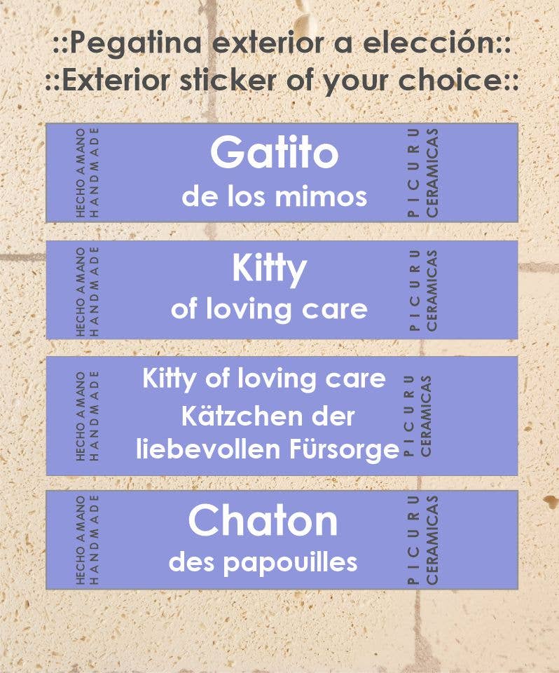 Picuru ceramicas – wholesale Dekorativ statyett – Kattunge amulett för mys (på 5 språk)3