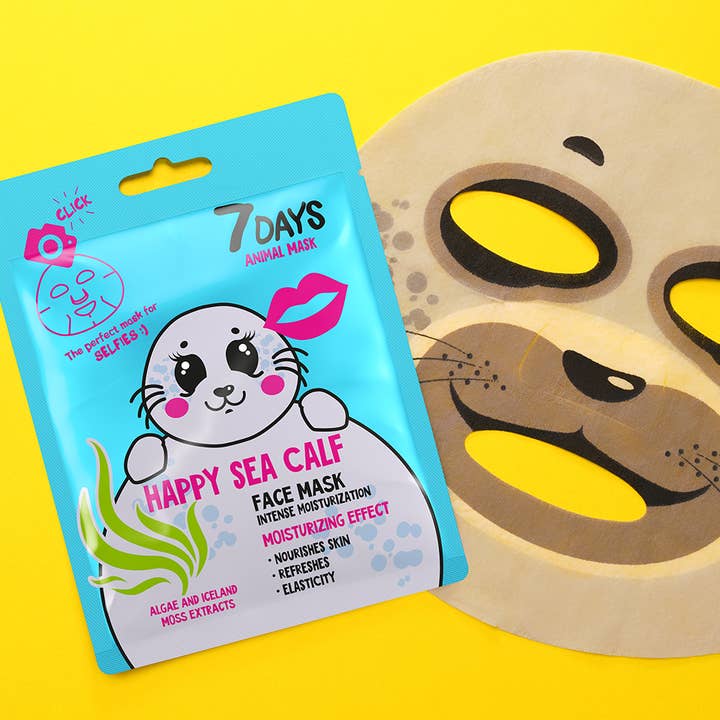 7days - Wholesale Skincare Face Mask - 7DAYS ANIMAL MASK, Sheet Face Mask HAPPY SEA CALF3
