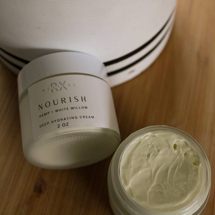 NOURISH: hemp + white willow facial cream for wholesale by revival rx