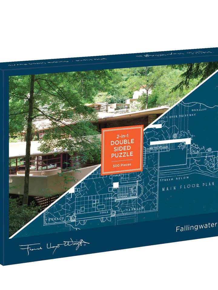 Frank Lloyd Wright Fallingwater 2-Sided 500 Piece Puzzle for wholesale by Chronicle Books