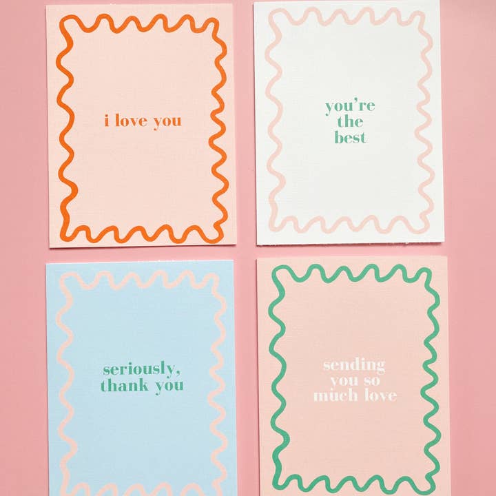 All My Love Stationery – wholesale Stationery/notecard set – Entire Squiggle Card Collection1