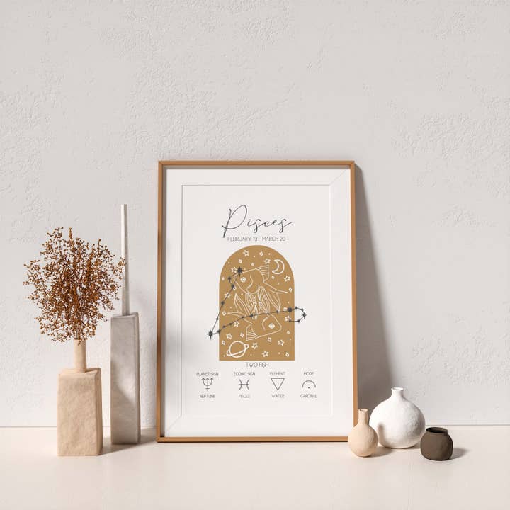 Pisces Astrology Zodiac Print for wholesale by The Wilde Peach
