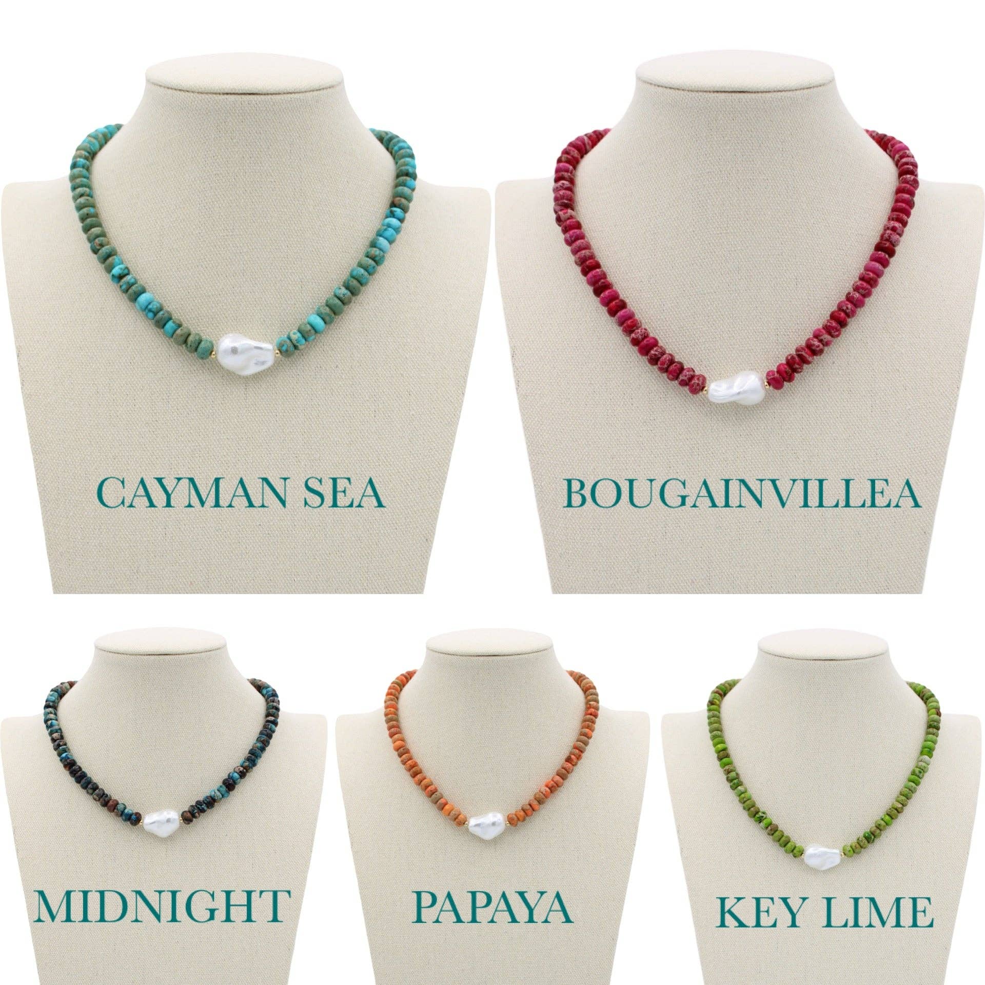 Traci's Beads - Wholesale Beaded/Pearl Necklace - Resort Necklaces - 5 Colors7